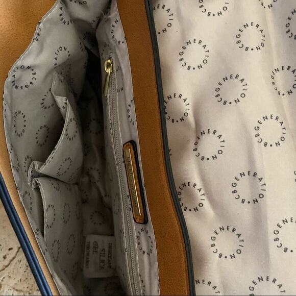 NEW BCBGeneration Dylan messenger bag mustard yellow medium tan fringe detail - Picture 9 of 12